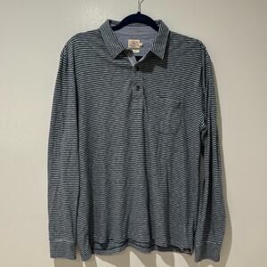 Faherty Men's Shirt Long Sleeve  Spread Collar 3 Button Sz L Business Casual